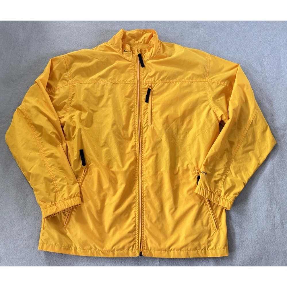 Nike Men's Yellow Jacket Athletic Performance Zip Up Casual LG VTG Y2K